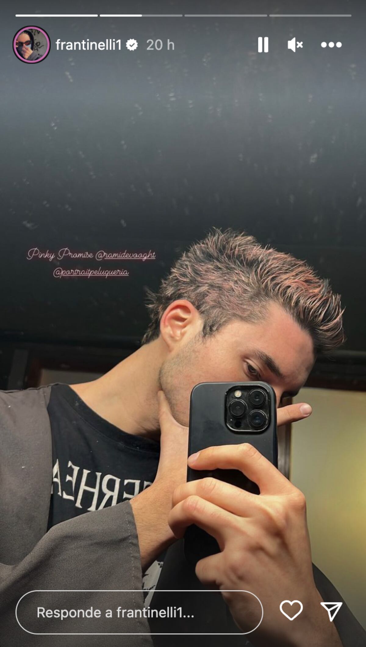 La foto con la que Fran Tinelli reveló su nuevo look. (Foto: Instagram de Fran Tinelli)