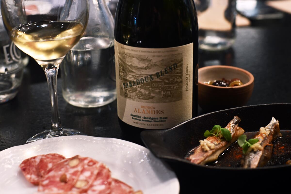 Joyita de Karim Mussi el semillon- sauvignon blanc de la bodega Alandes. (Foto: Javier Ferreyra/ La Voz)