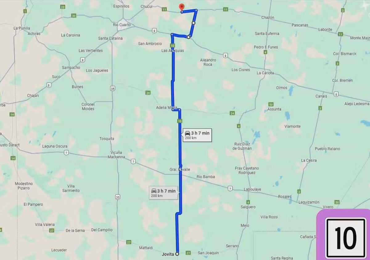 La ruta provincial 10 es la vía de comunicación más extensa de la red vial cordobesa.