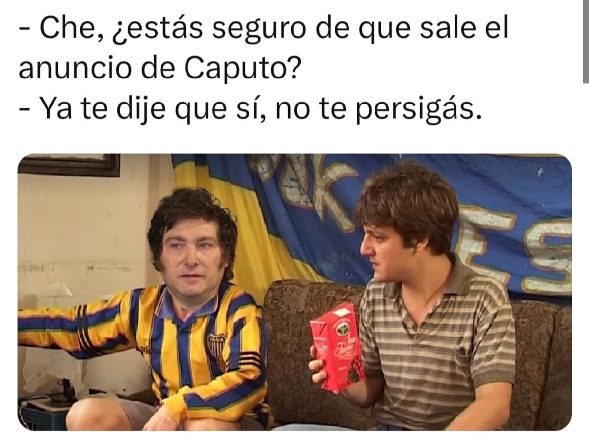 Los memes por la demora en el anuncio de las medidas económicas de Luis Caputo. (Gentileza: X)