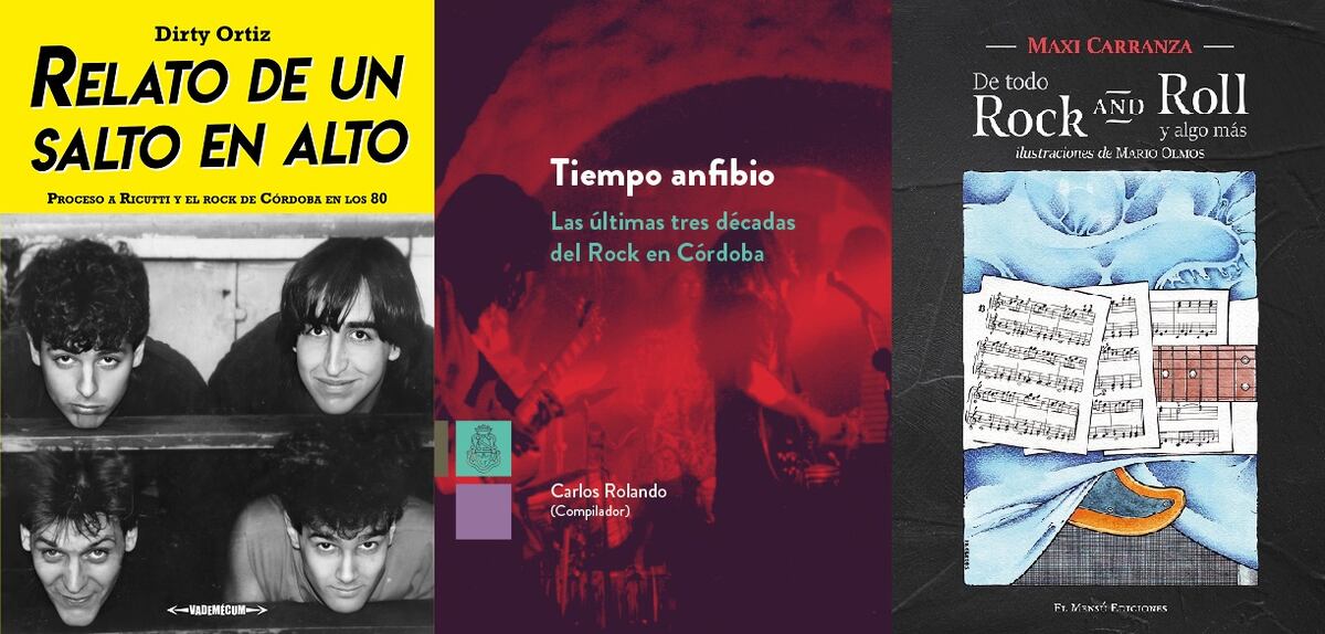 Las portadas de los tres libros que integrarán el conversatorio de este viernes.