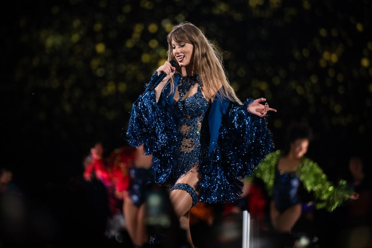 Taylor Swift, en el último show de la serie de tres que ofreció en River. (Gentileza @irishsuarez/ @its.tiven)