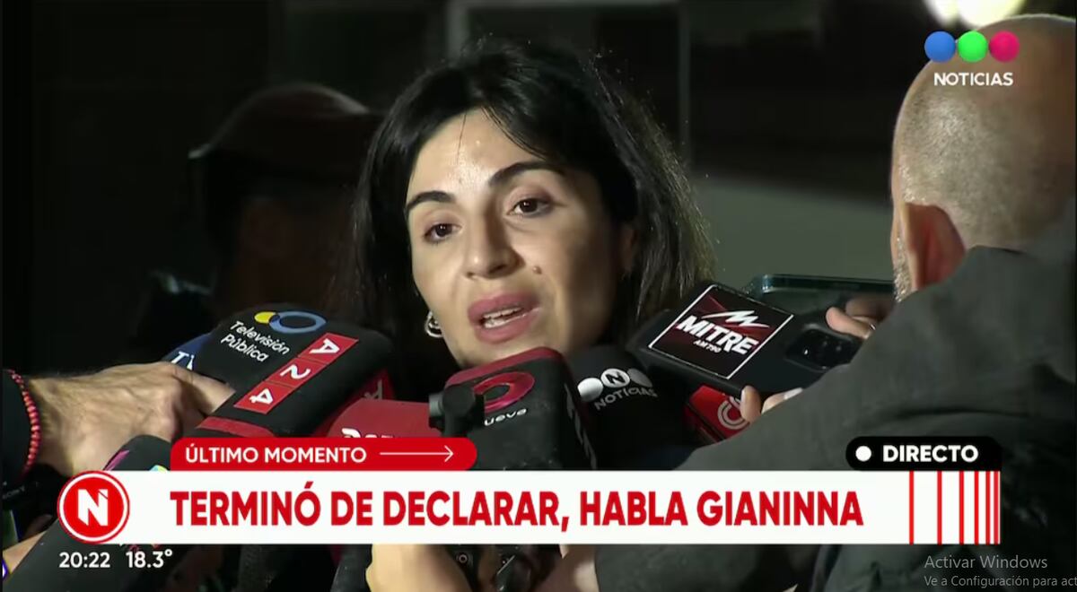Declaró Gianinna a la salida del juicio, en Telefé