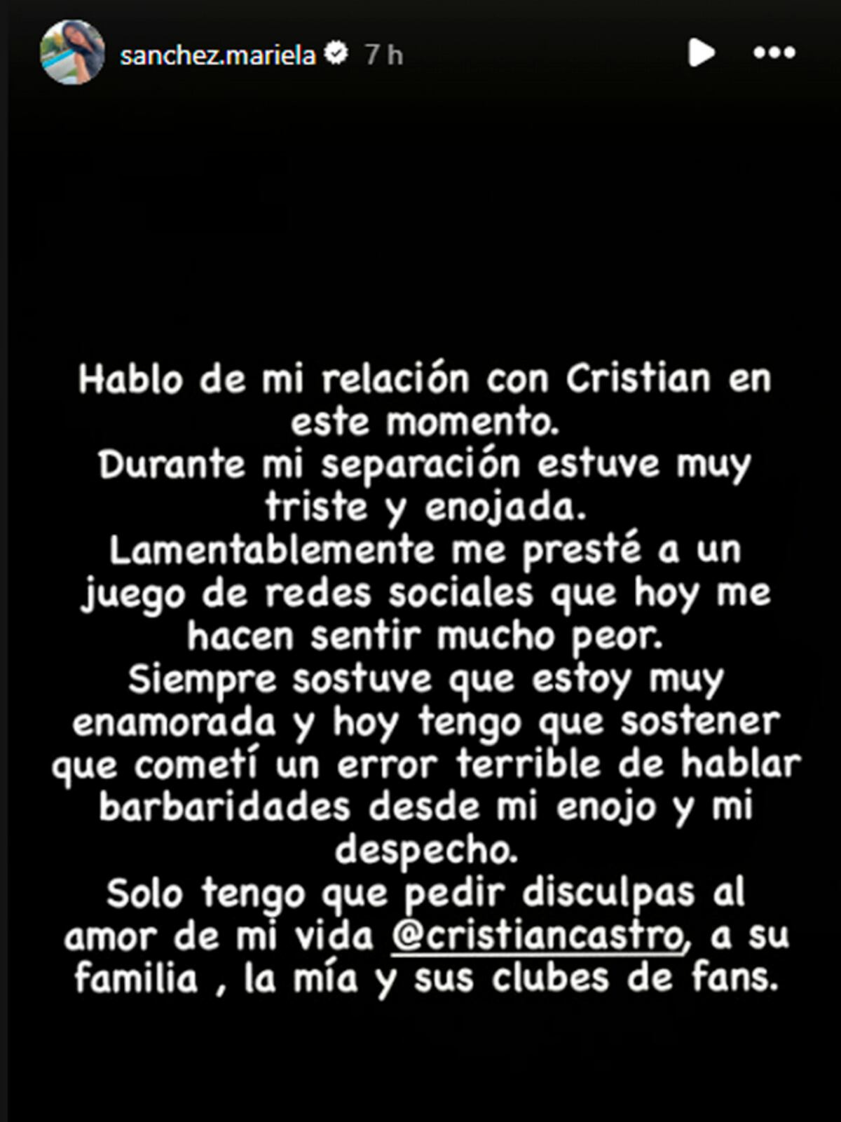 Cristian Castro y Mariela Sánchez.