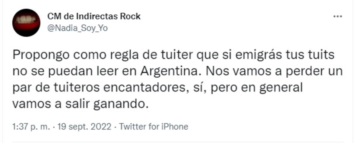 Twitter. El tuit que citó la polémica usuaria.