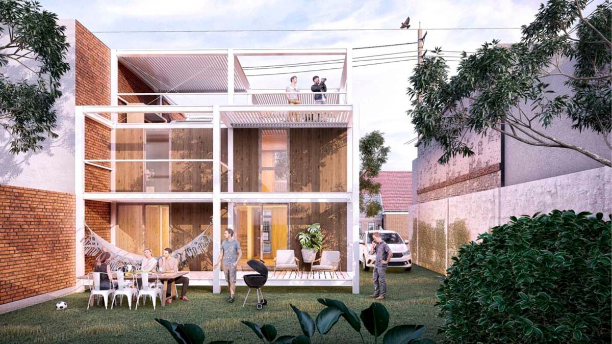La casa cuenta con más de un 80 por ciento de sus materiales de origen cordobés y tiene proyectado el autoabastecimiento de energía y el tratamiento de aguas grises y negras. (Gentileza)