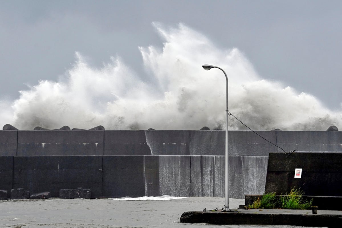 La prefectura de Kochi, en la isla de Shikoku, este domingo 18 de septiembre de 2022. (Kyodo News via AP)