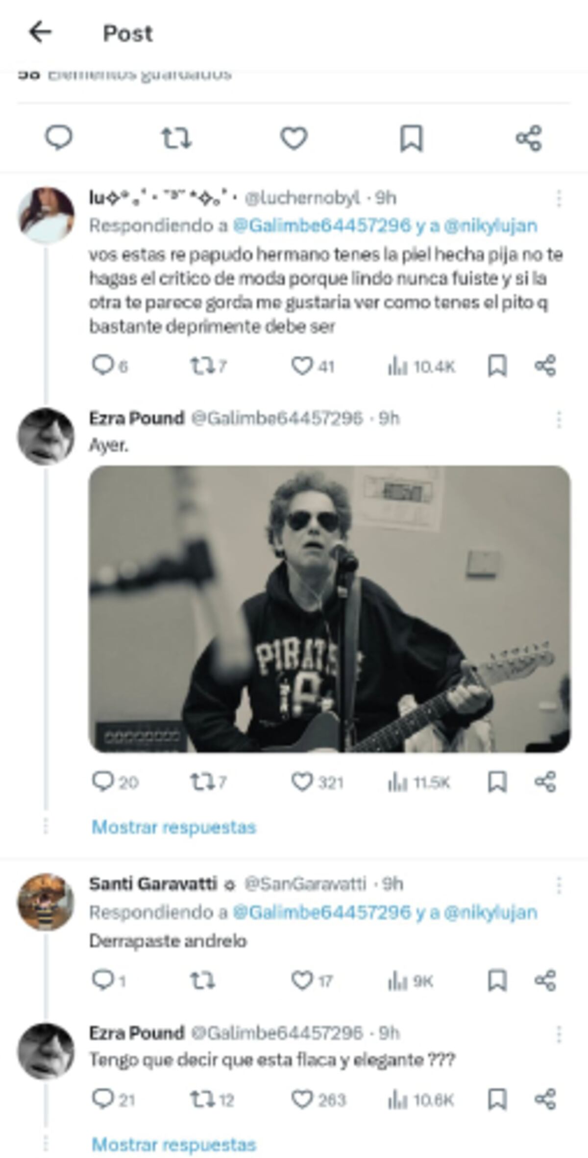 Los polémicos tuits de Calamaro. (Captura)