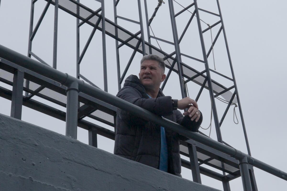 El presidente del CAB, Luis Fabían Artime, supervisando las obras (Club Atlético Belgrano).