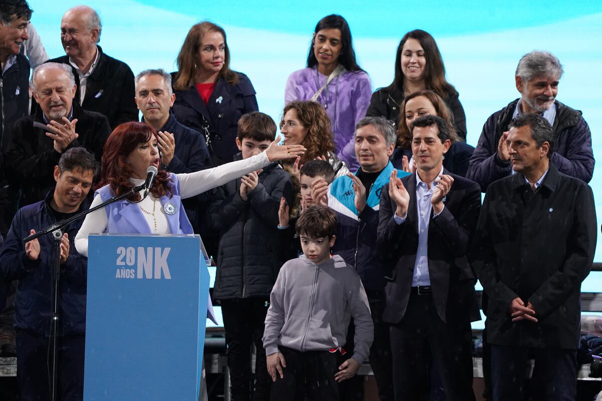 Cristina Kirchner, en el acto del 25 de mayo. (Gentileza Clarín)