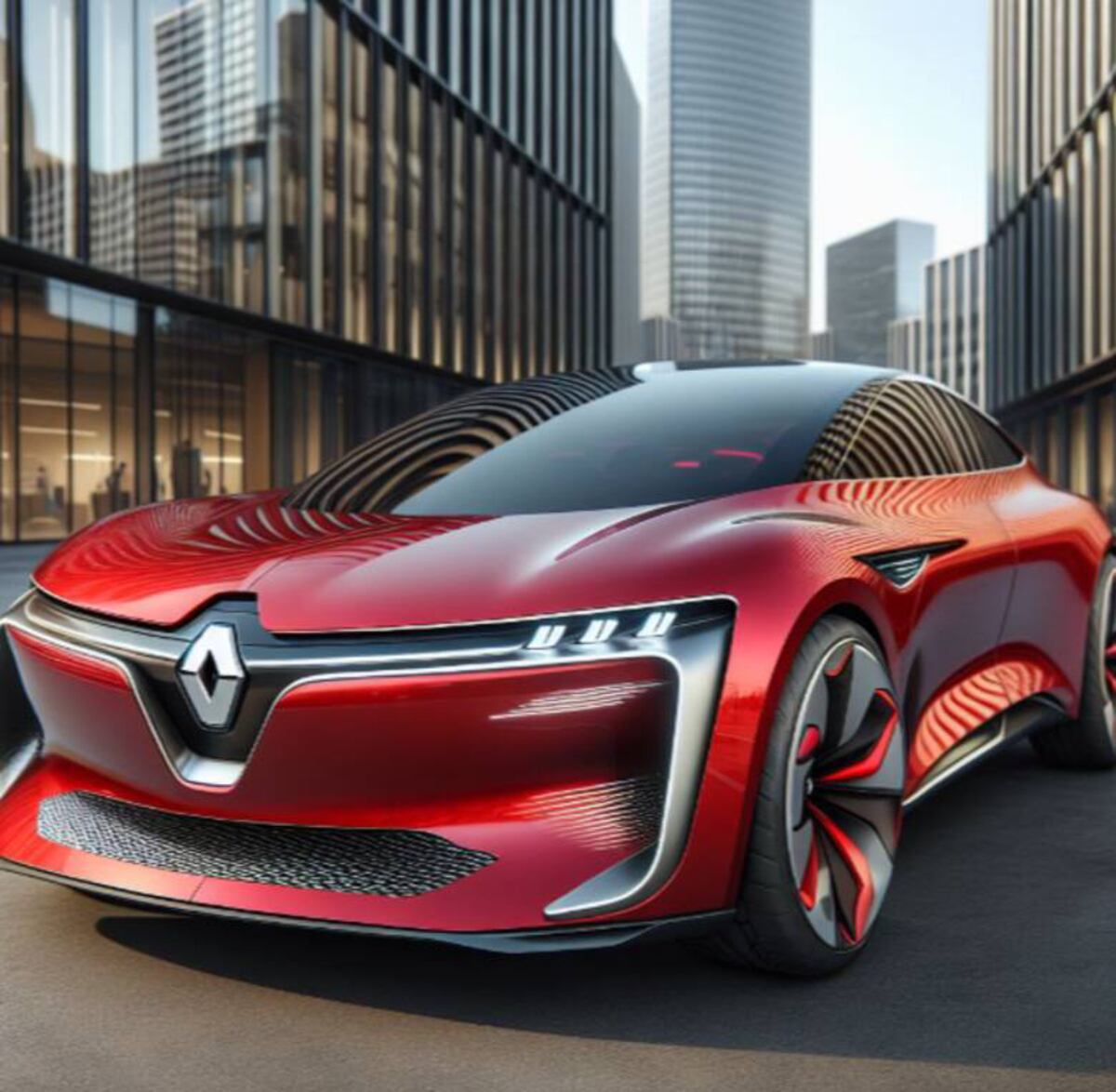 Cupé Renault Fuego 2025, futurista. (IA)