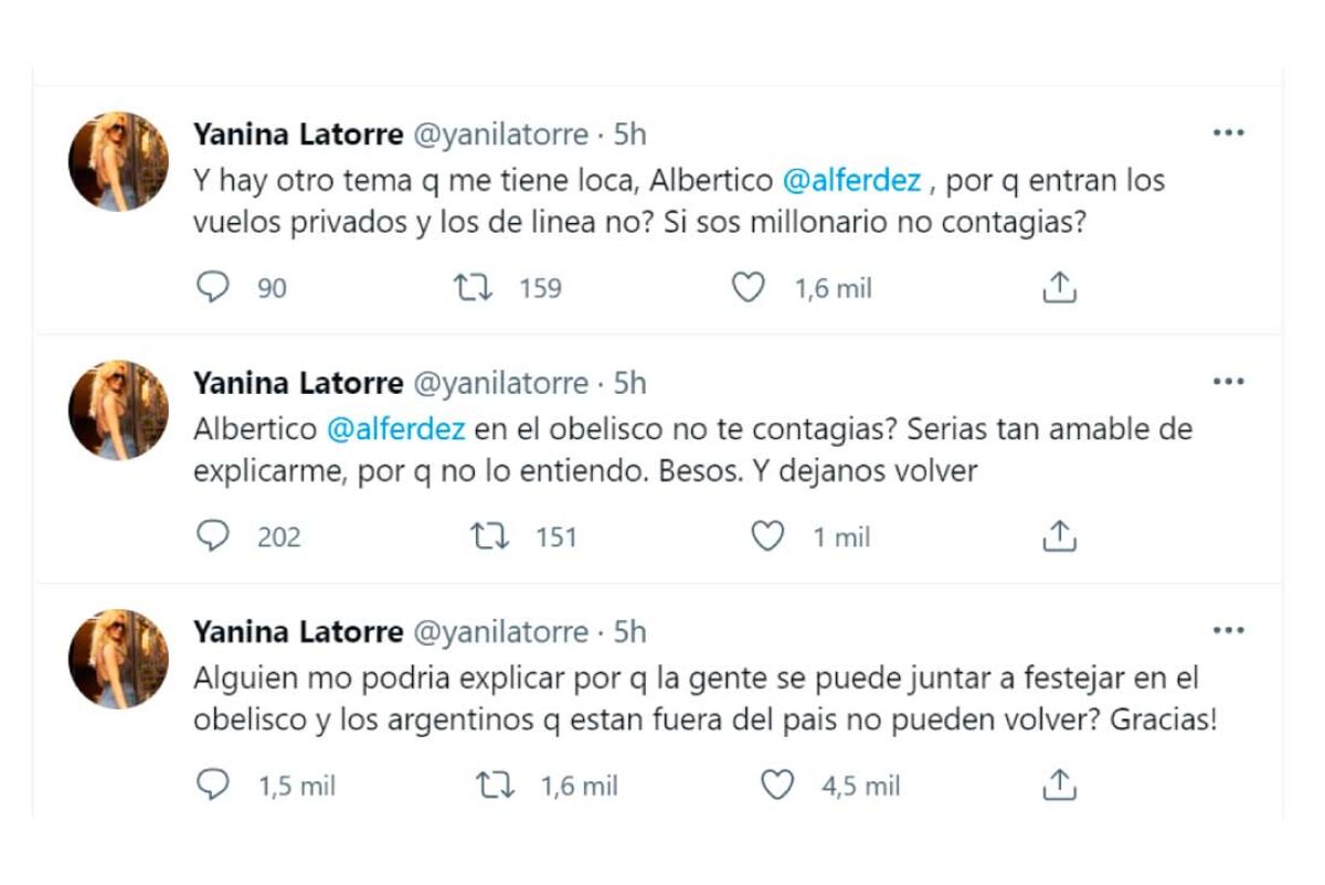 (Twitter Yanina Latorre)
