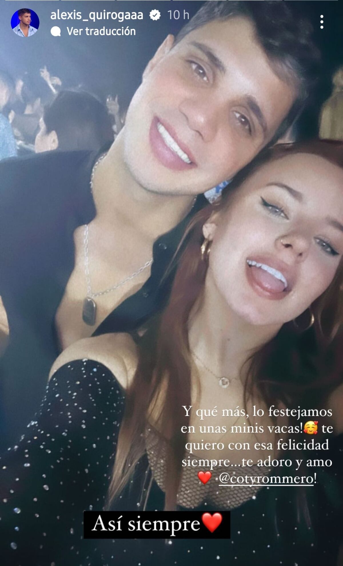 El romántico mensaje de Conejo a Coti de Gran Hermano por su cumpleaños (Captura de pantalla)