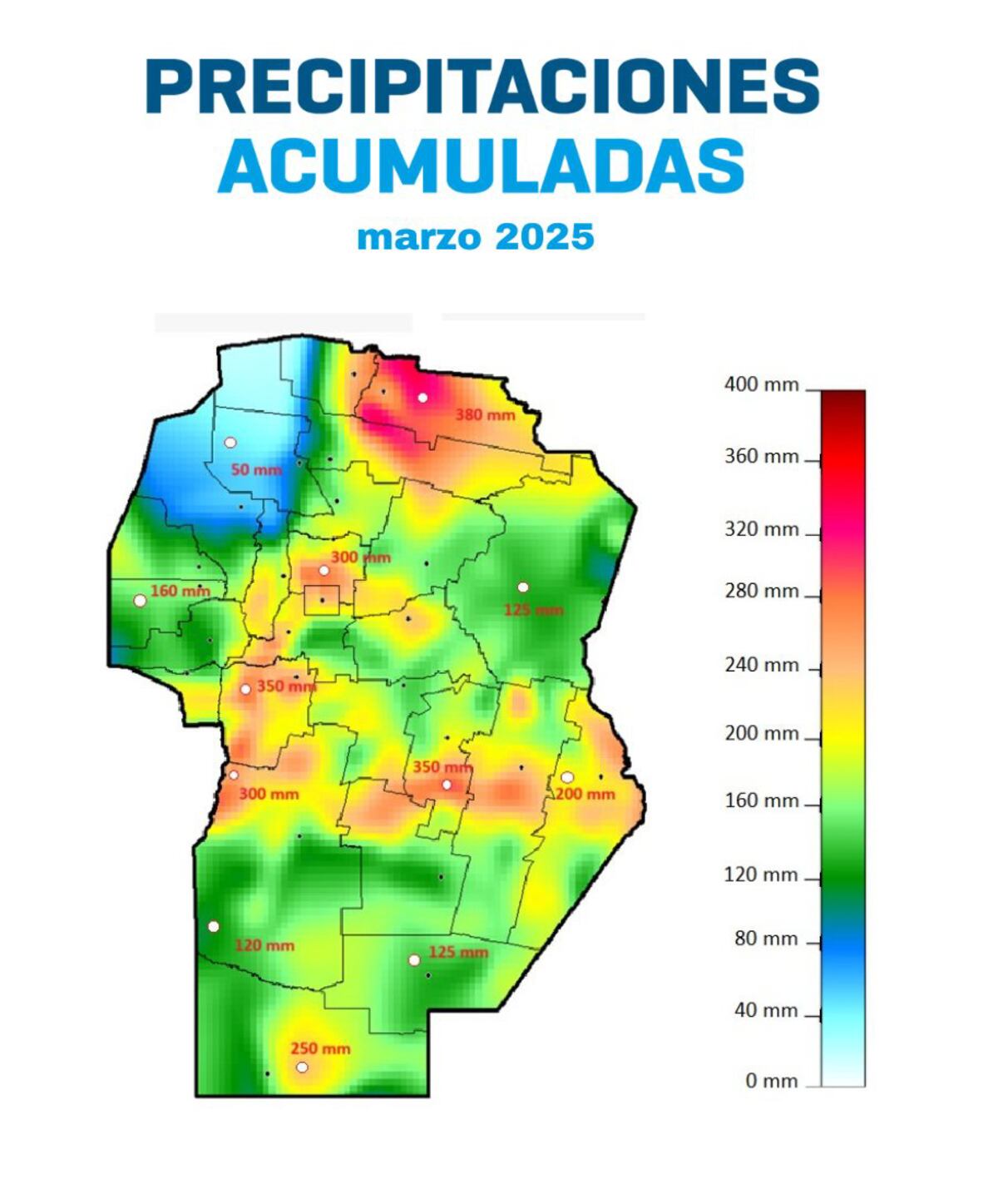 Clima en Córdoba. Lluvias en marzo.