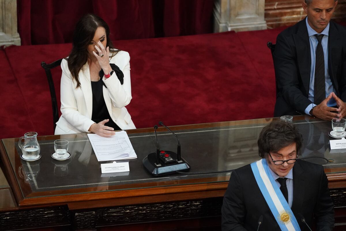 Javier Milei y Victoria Villarruel en el Congreso.