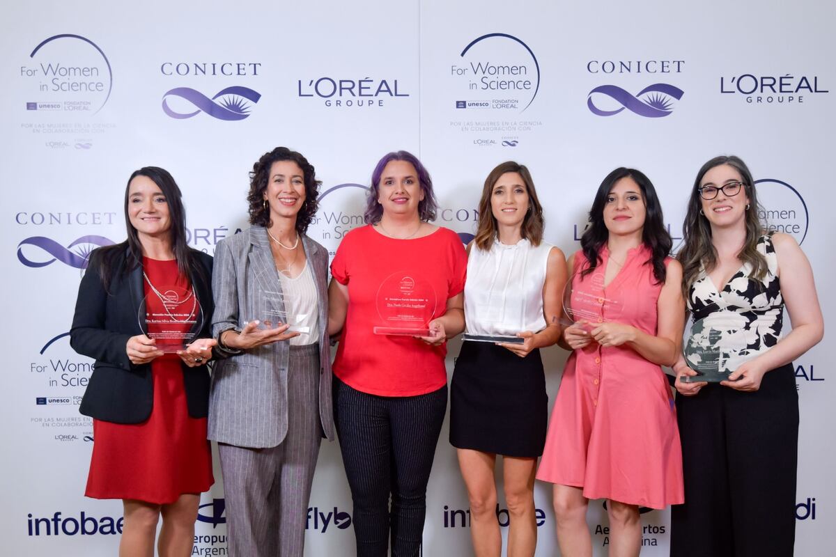 Distinguen a investigadoras argentinas durante la entrega de los premios L'Oreal-Unesco 2024. (Gentileza L'Oreal-Unesco)
