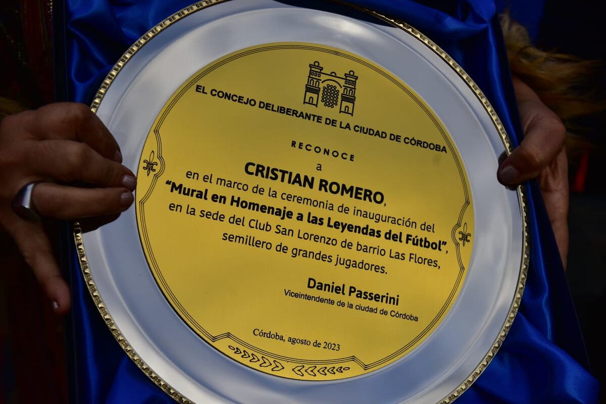 Inauguración del mural del Cuti Romero y leyendas del Club San Lorenzo de Córdoba (José Hernandez / La Voz)