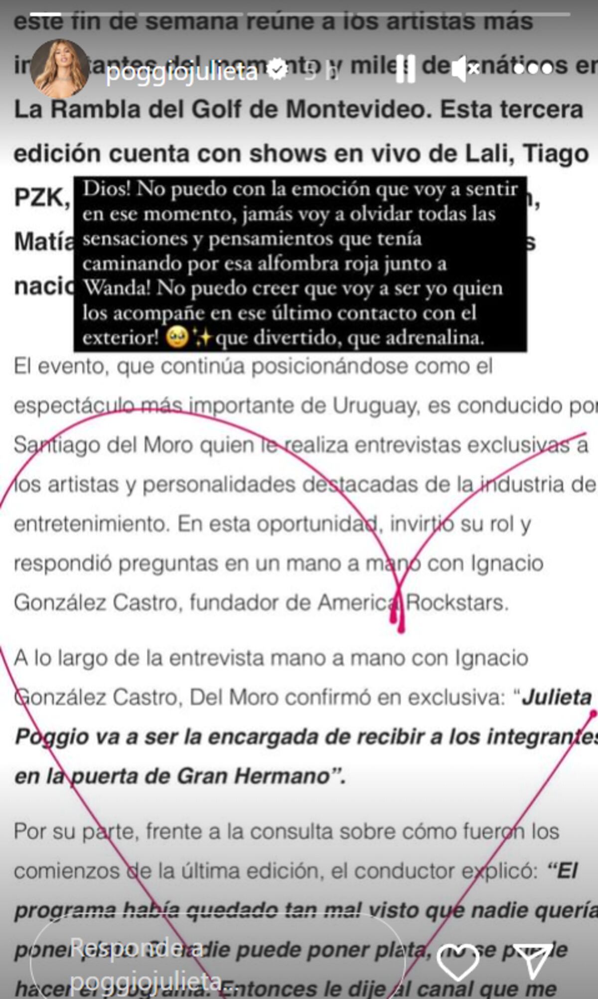 Julieta Poggio cumplirá un importante rol en el próximo "Gran hermano". (Instagram Julieta Poggio)