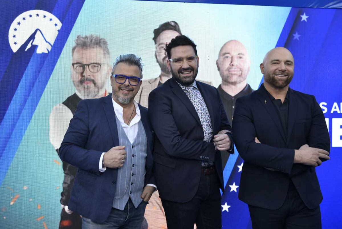 Donato de Santis, Damián Betular y Germán Martitegui, con su programa "Manos arriba chef".