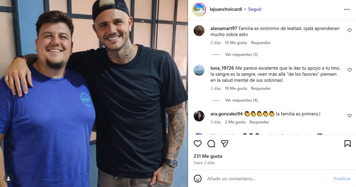 El saludo de cumpleaños de Juan Icardi a su hermano Mauro.