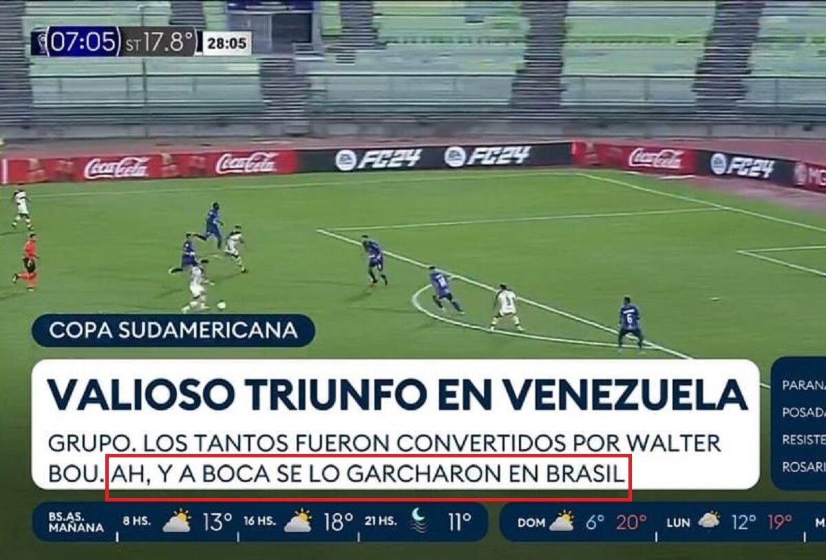 "A Boca se lo gar... en Brasil": el grosero graph en TN que se hizo viral