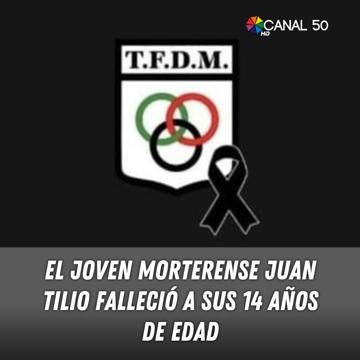Morteros. El adolescente fallecido jugaba al básquet para el club Tiro Federal.