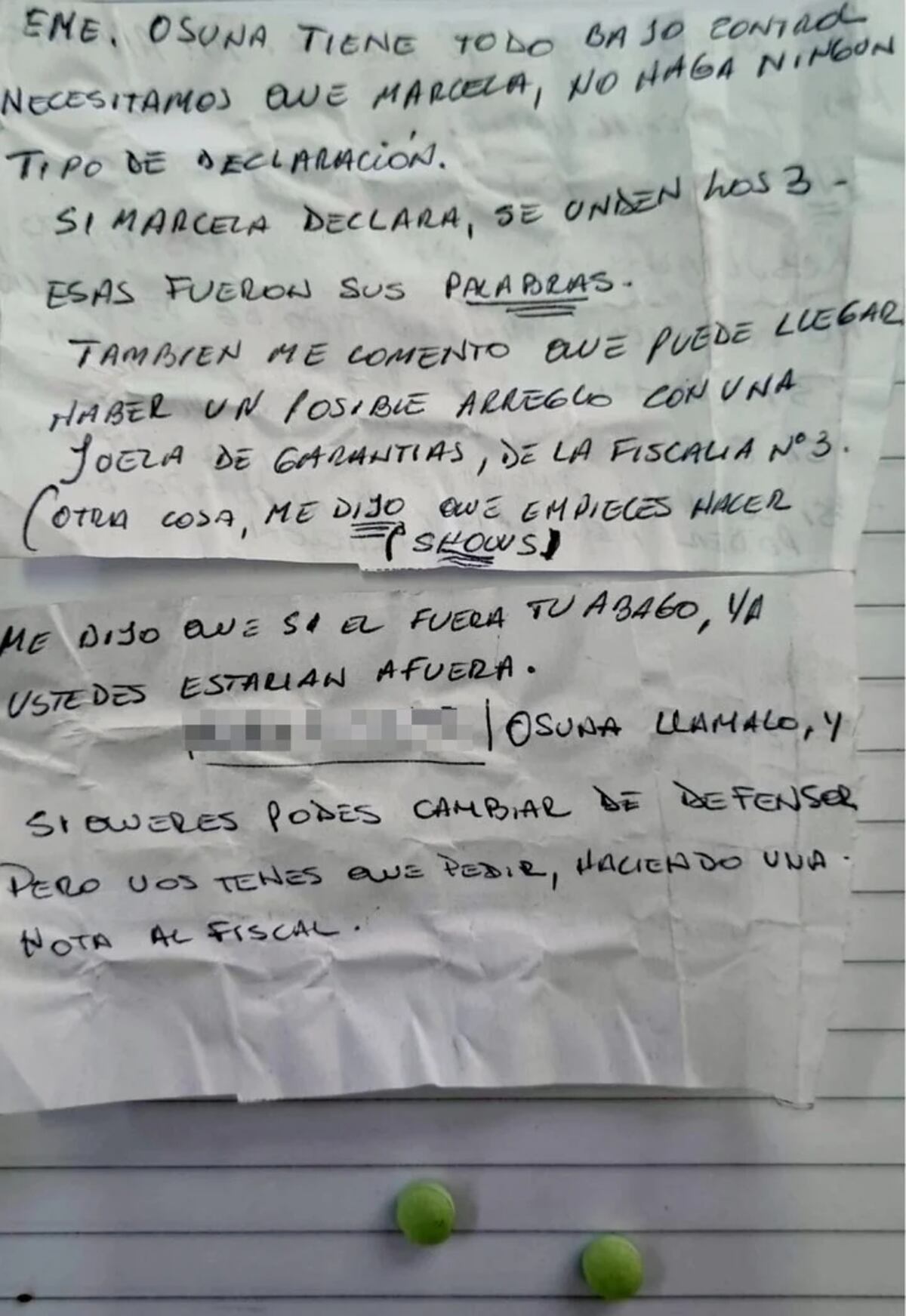 La carta encontrada entre las pertenencias de la hermana de Emerenciano Sena.