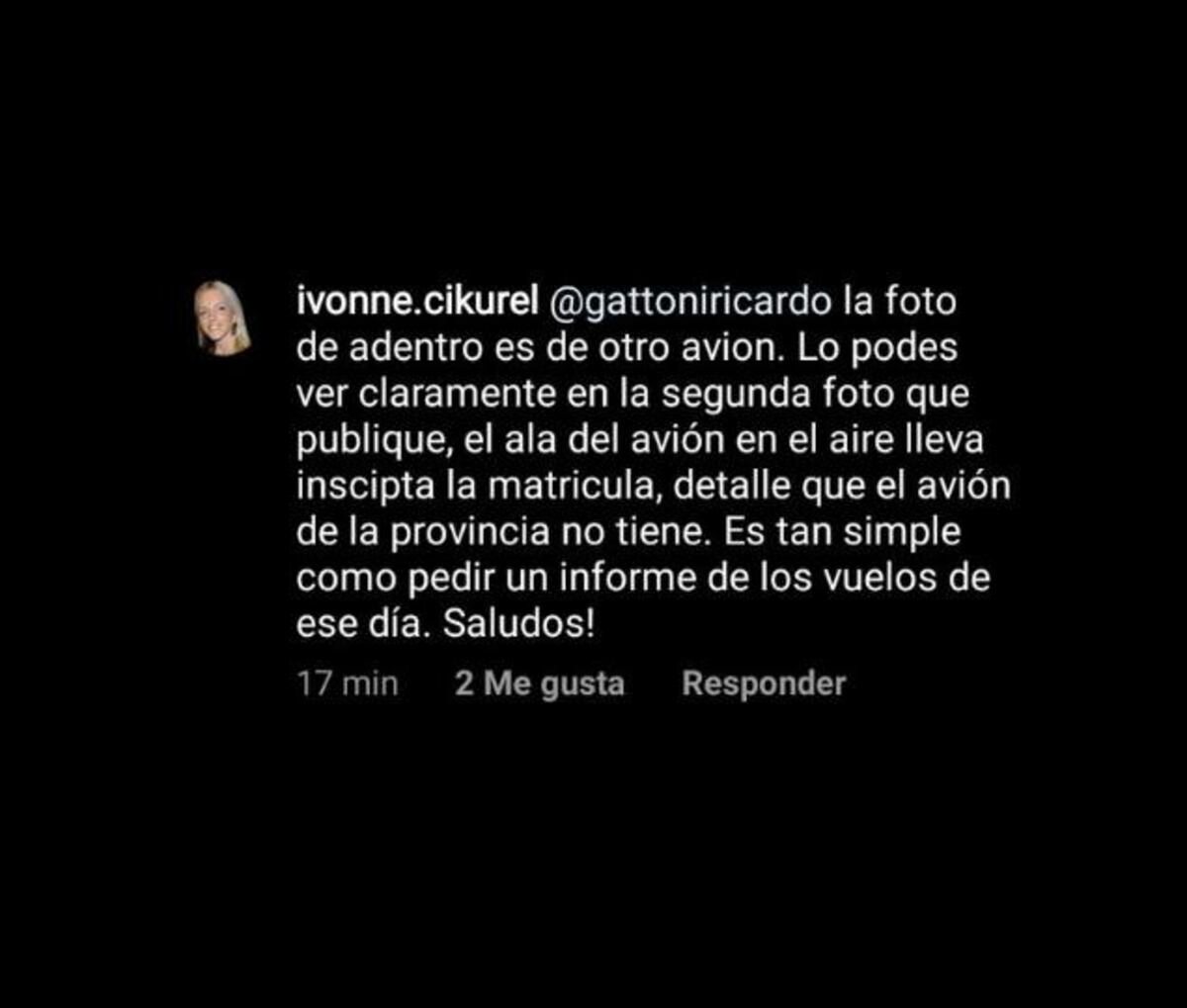 Posteo aclaratorio de Ivonne Cikurel.