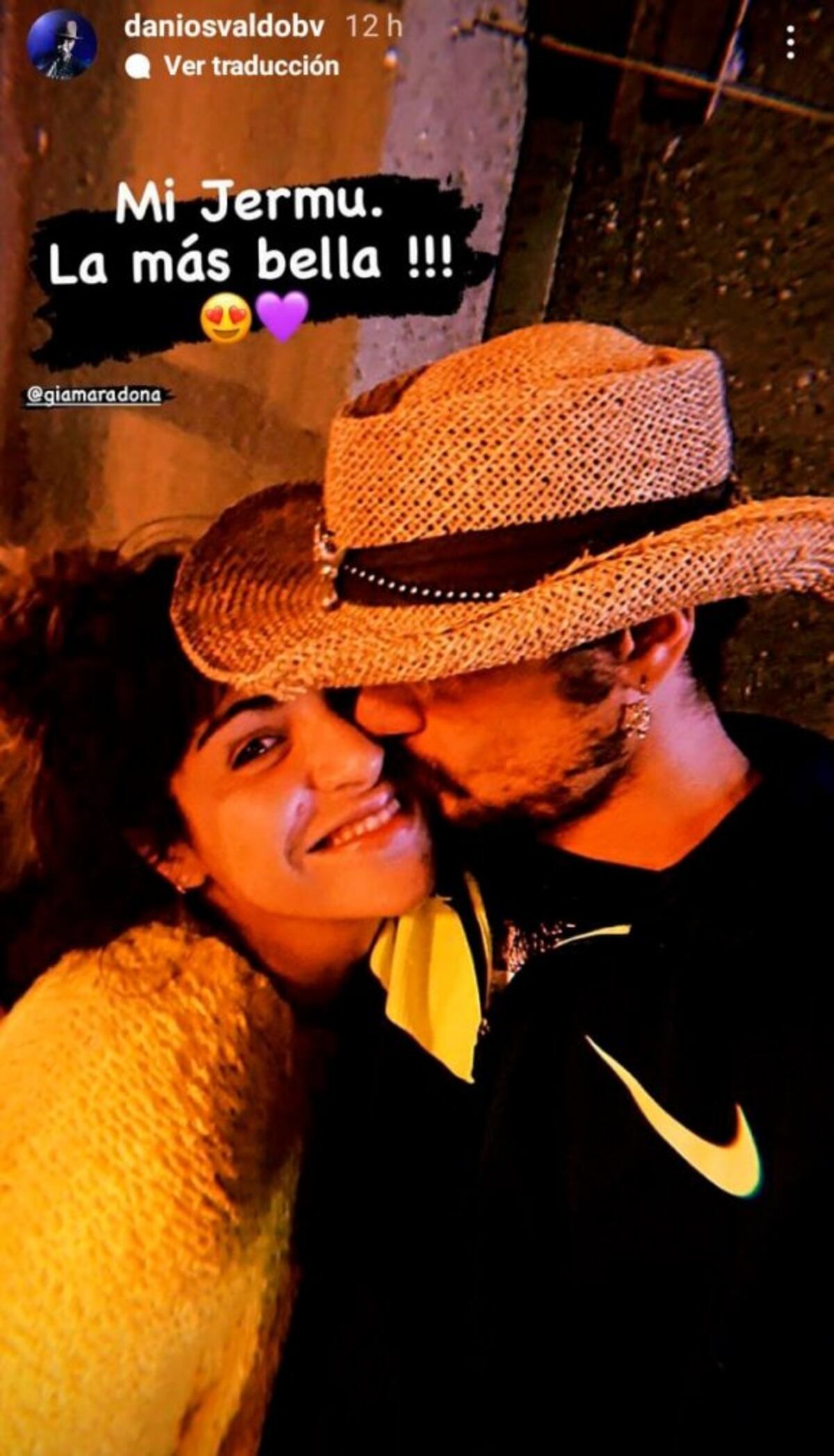 El posteo de Daniel Osvaldo en Instagram dedicado a Gianinna Maradona