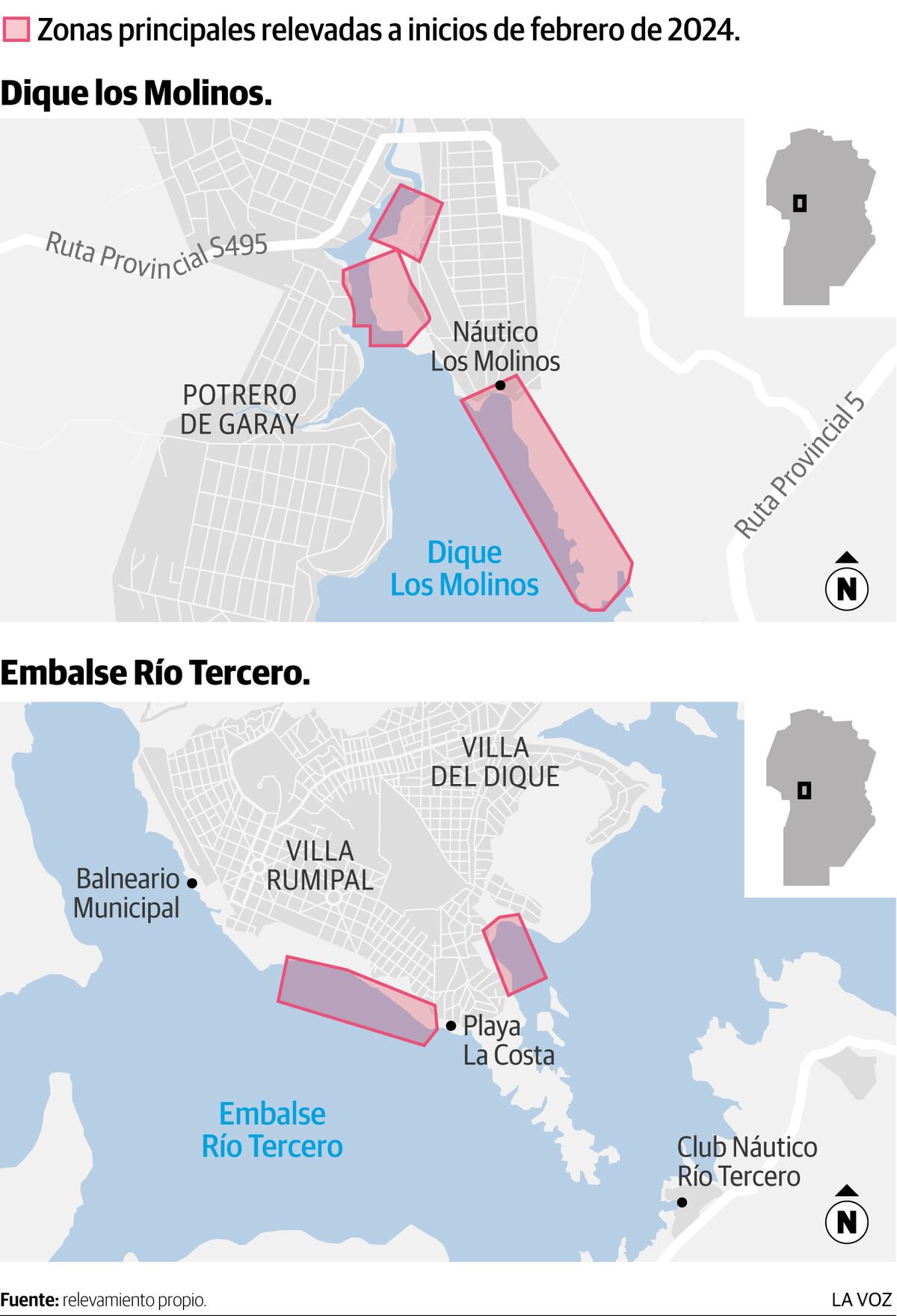 Infografía: Relevamiento en lagos de Cordoba