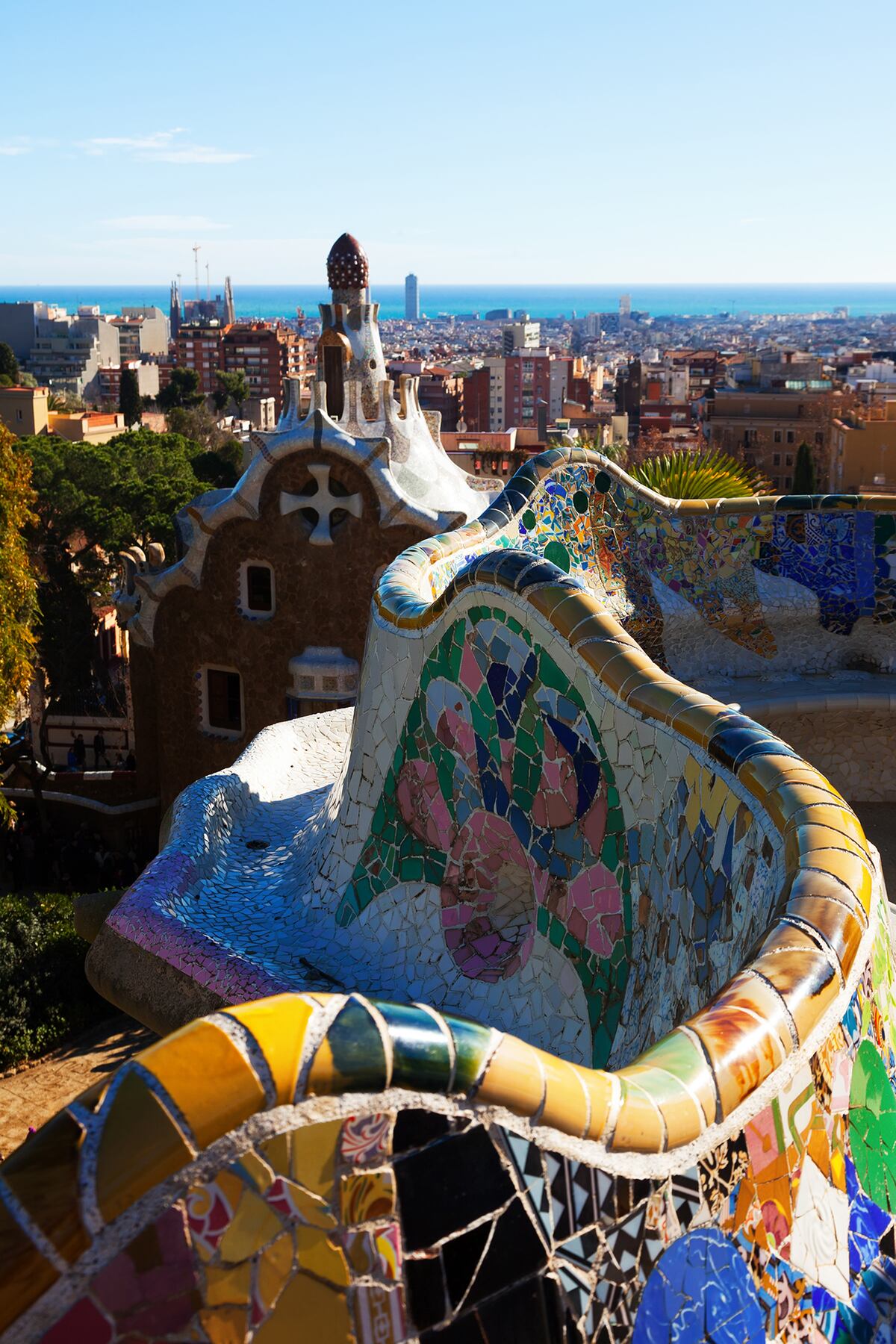 Fragmento del Parque Güell en invierno. Barcelona. (Freepik)