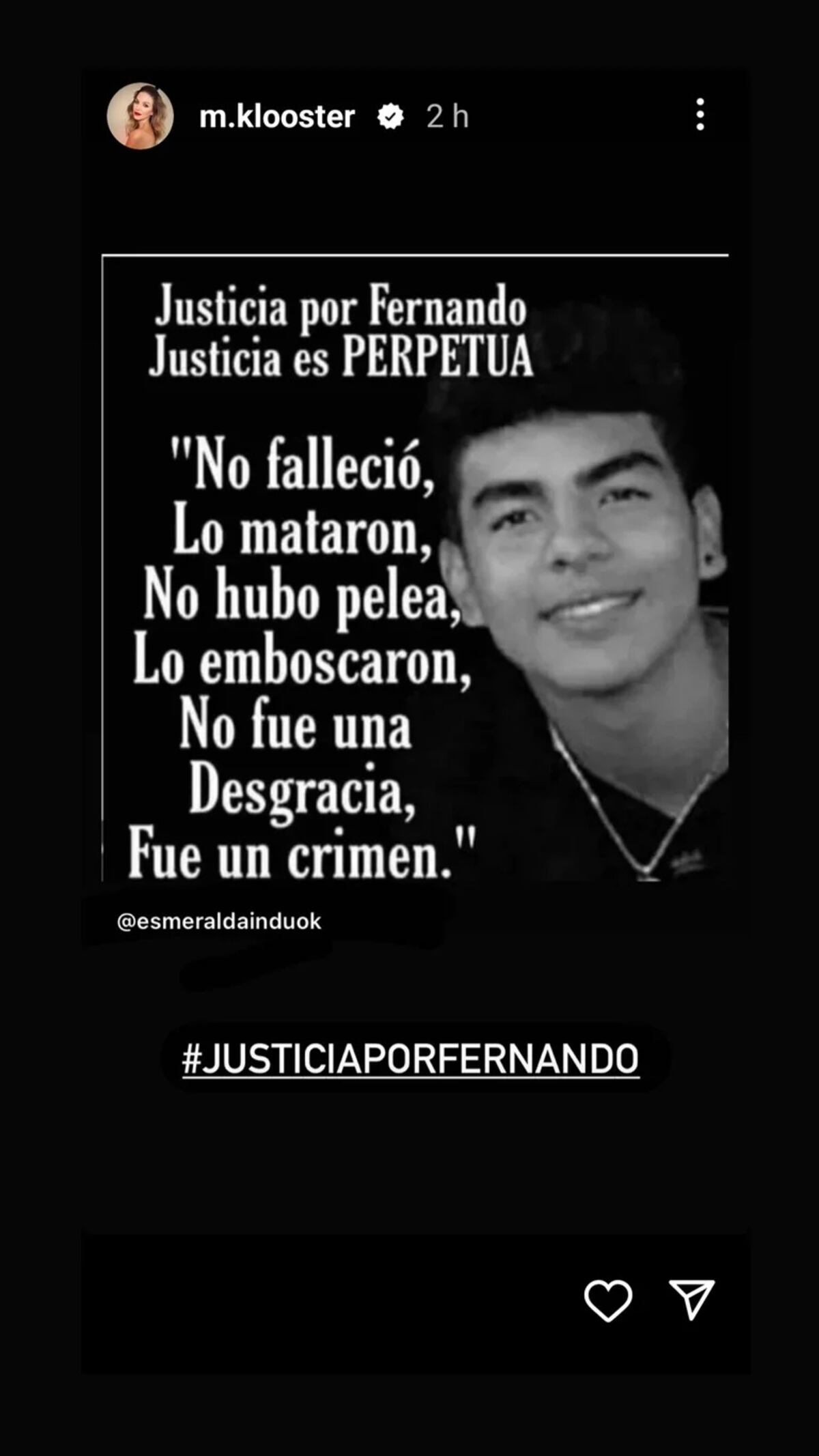 Los famosos se expresaron pidiendo justicia.