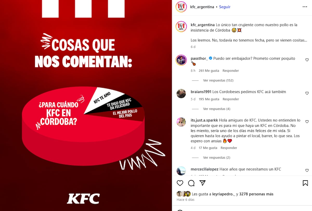 ¿KFC llega a Córdoba?