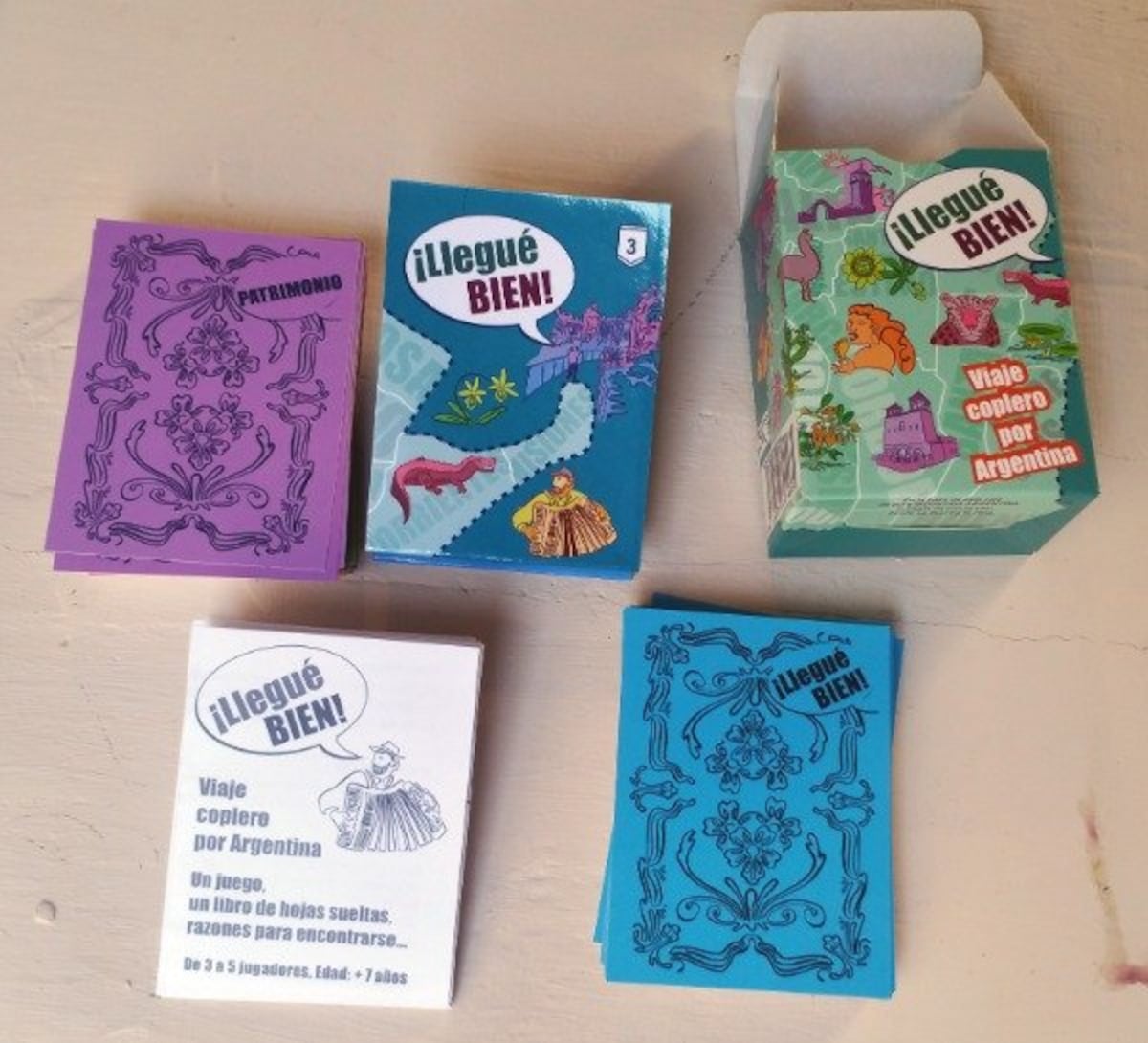 Las cartas de "¡Llegué bien! Viaje coplero por Argentina", una idea original para compartir en familia o con amigos.