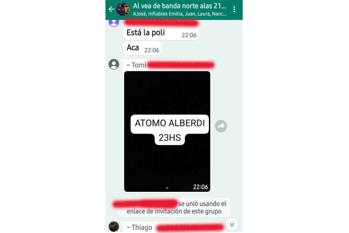 Río Cuarto. Cómo se organizaban los robos a través de un grupo de Whatsapp. (Gentileza)