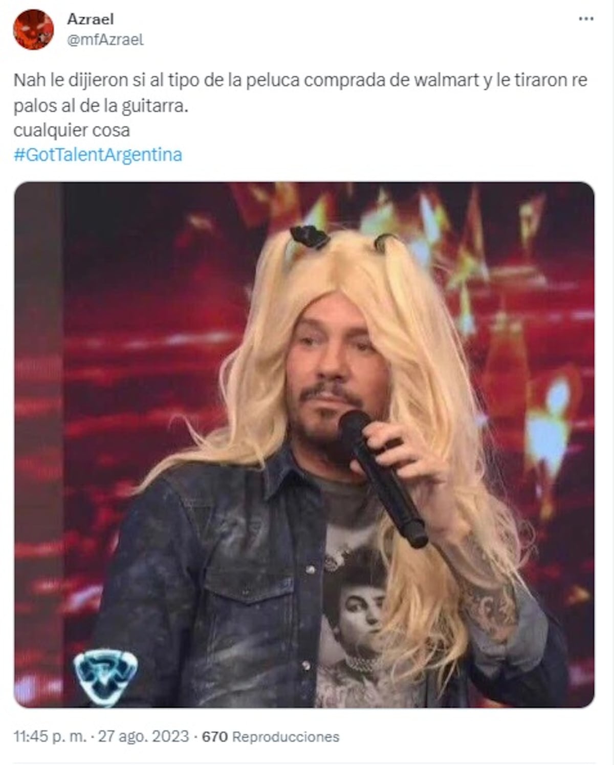 Got Talent Argentina: Leonardo apareció con un personaje muy parecido a Estelita de Jey Mammon y causó revuelo en las redes (Captura de pantalla)