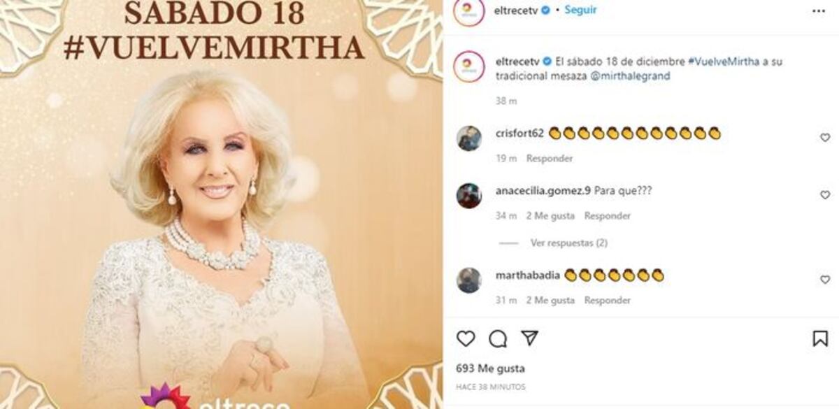 El Trece confirmó el regreso de la diva.