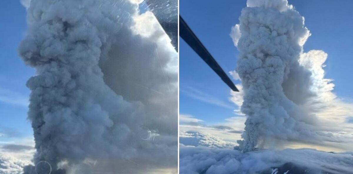 La erupción del volcán Kracheninnikov, en la península de Kamchatka, una de las zonas sísmicas y volcánicas más activas del planeta. (X)