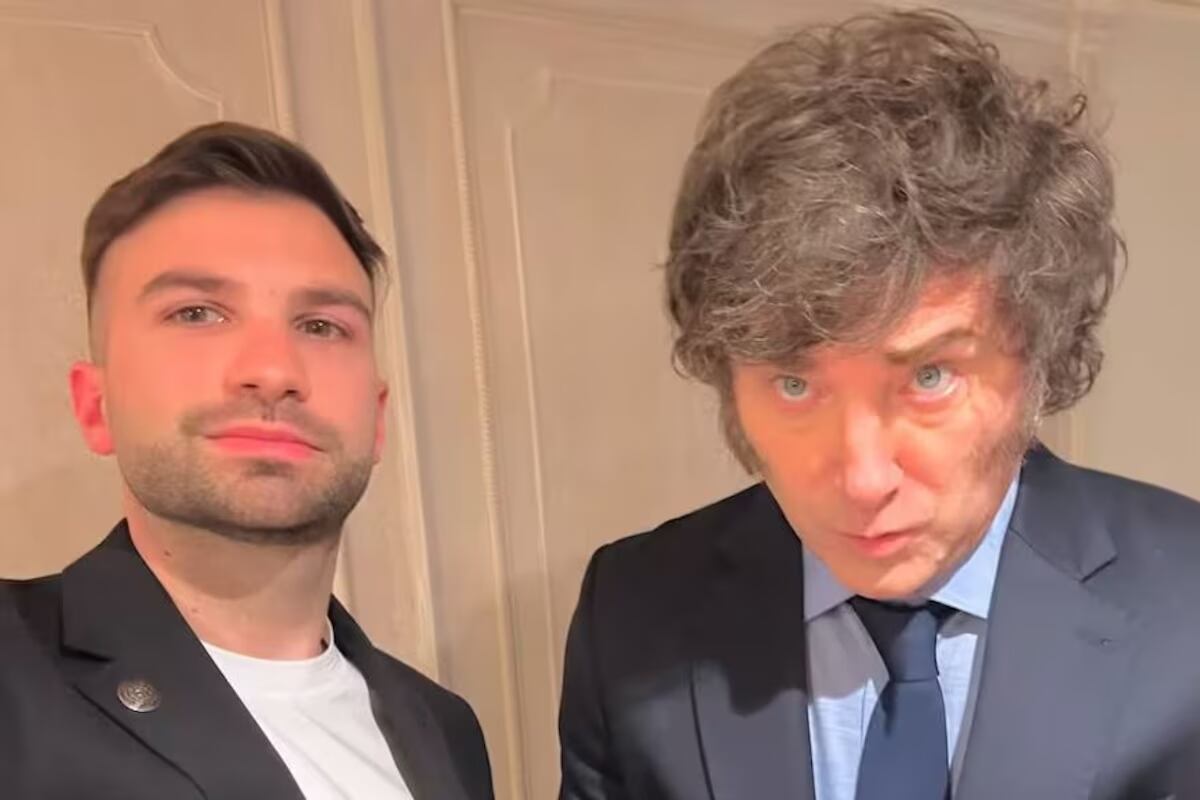 Mauricio Novelli, quien fue parte de la organizacion de Tech Forum, junto a Javier Milei 