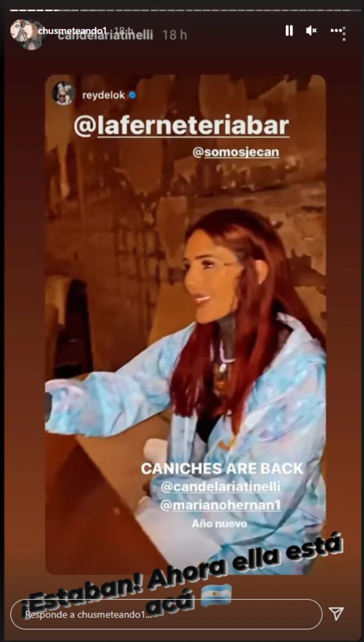 Candelaria en Buenos Aires, posiblemente tras haberse peleado con Coti.