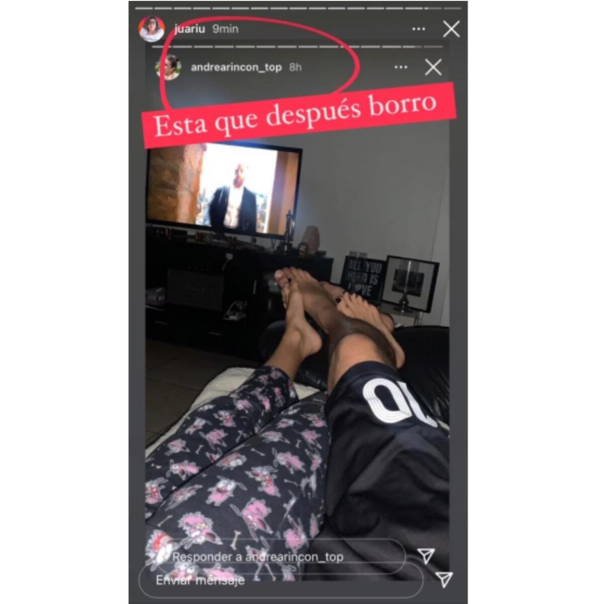 La foto que Andrea Rincón eliminó. (Instagram)
