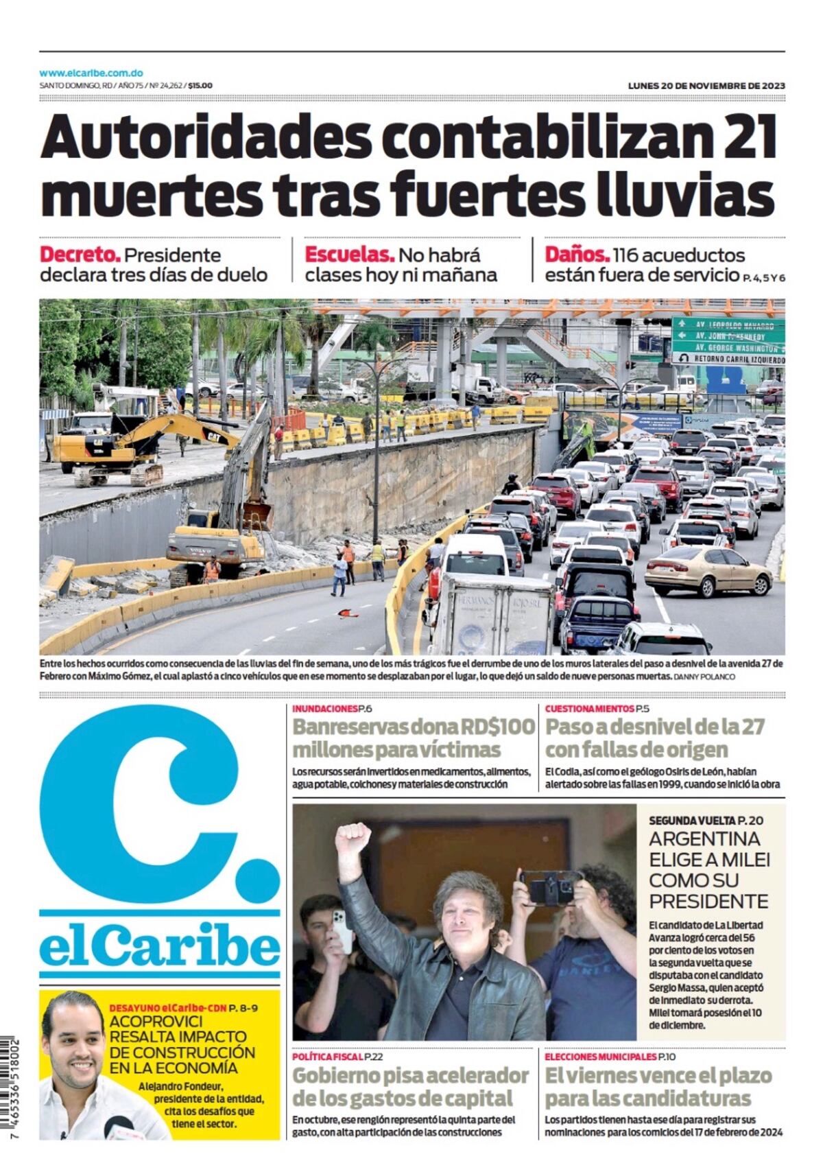 Las tapas de diarios con el triunfo de Milei.