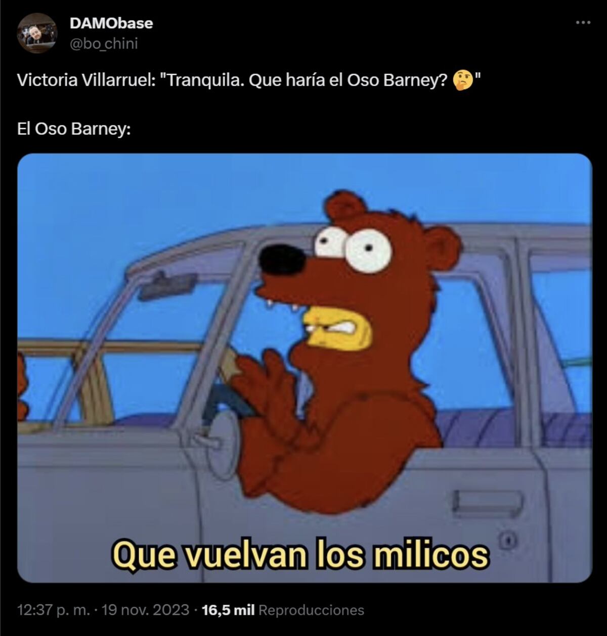 Barney se metió al balotaje 2023: los memes del dinosaurio infantil tras los dichos de Villaruel (Captura de pantalla)