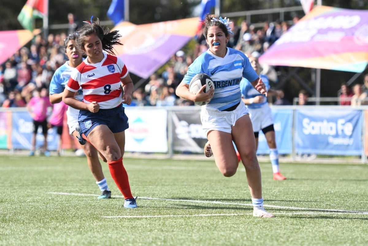 El seleccionado femenino de rugby seven tuvo un arranque positivo en los Juegos Sudamericanos de la Juventud. (Prensa Juegos Suramericanos)