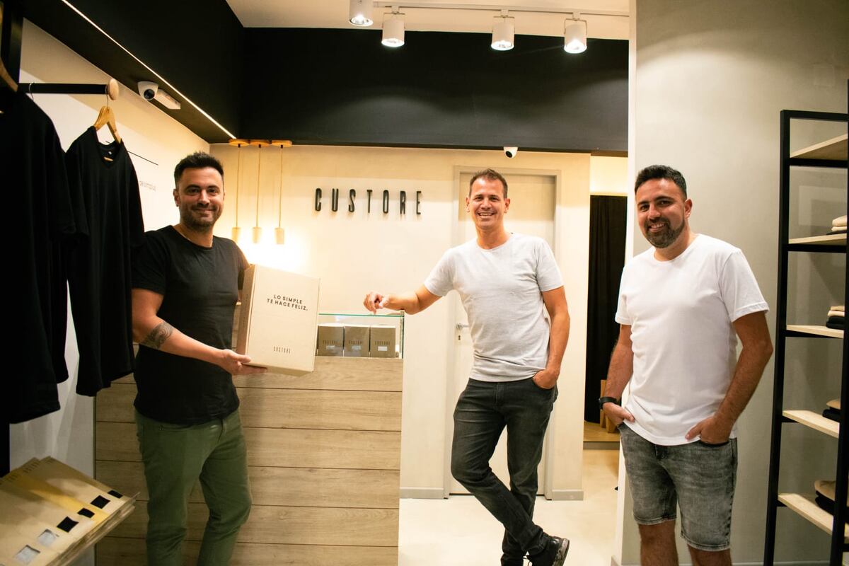 Pablo Custo, Franco Festa y Daniel Claro, socios y creadores de Custore. (Gentileza Custore)