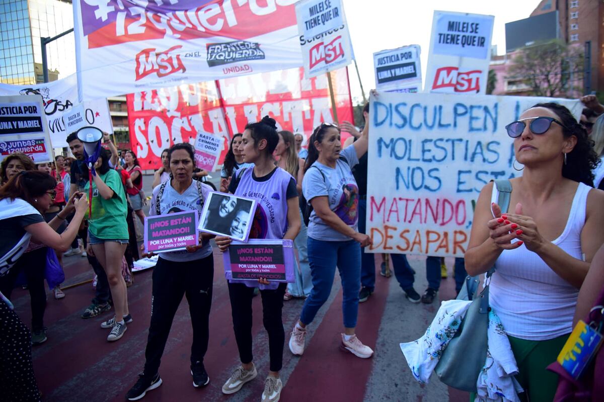 La Asamblea Ni Una Menos Córdoba marcha pidiendo justicia por Luna Giardina y su madre, Mariel Zamudio, asesinadas el 11 de octubre. (Javier Ferreyra / La Voz)
