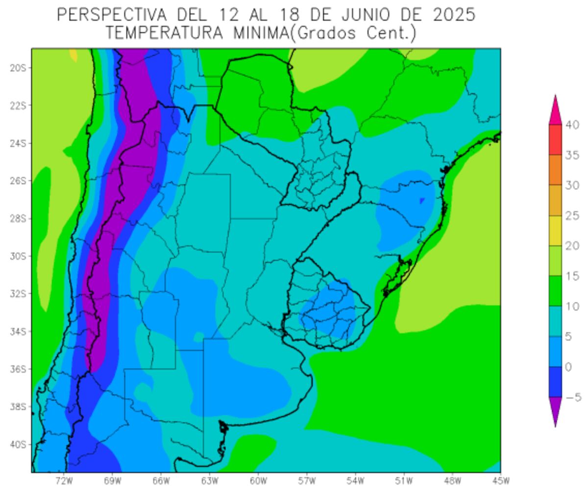 CLIMA EN CÓRDOBA: Del 12 al 18 de junio de 2025. (Bolsa de Cereales de Buenos Aires)