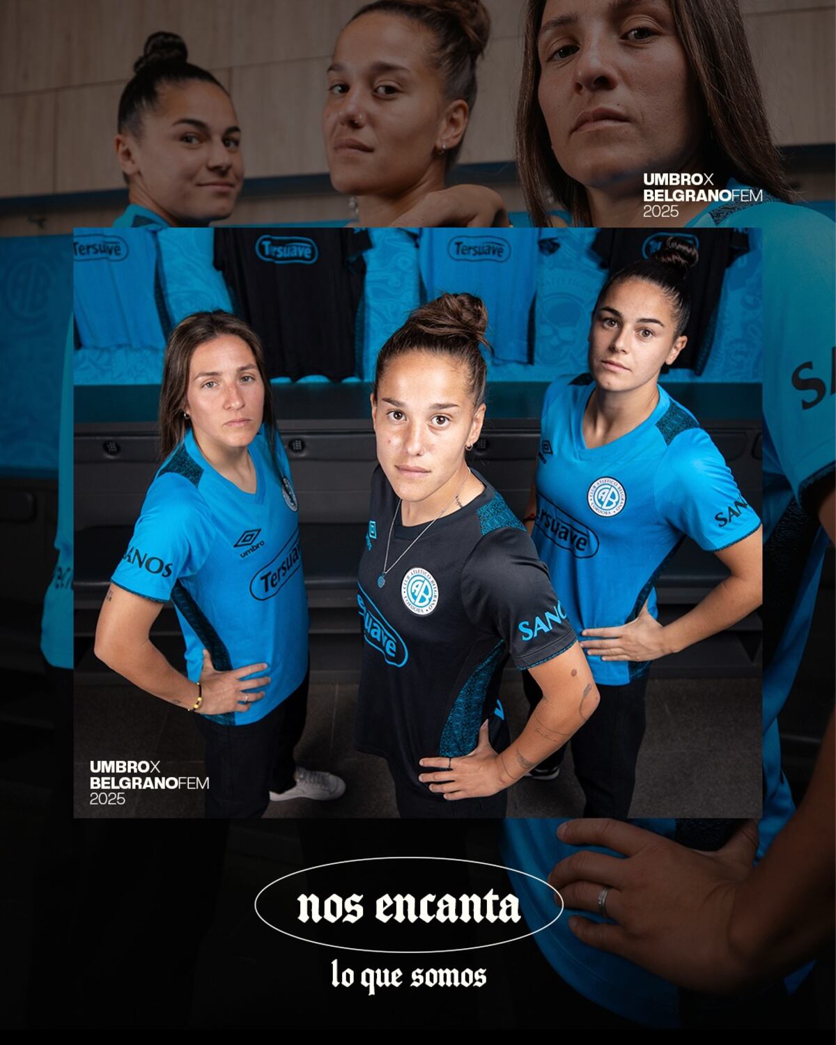 El equipo femenino de Belgrano presentó su nueva camiseta Umbro y confirmó la continuidad del patrocinio de Bergallo y Pastrone hasta 2026. (Prensa Belgrano)