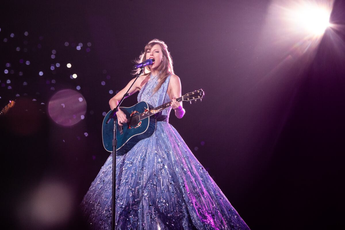 Taylor Swift, en el último show de la serie de tres que ofreció en River. (Gentileza @irishsuarez/ @its.tiven)