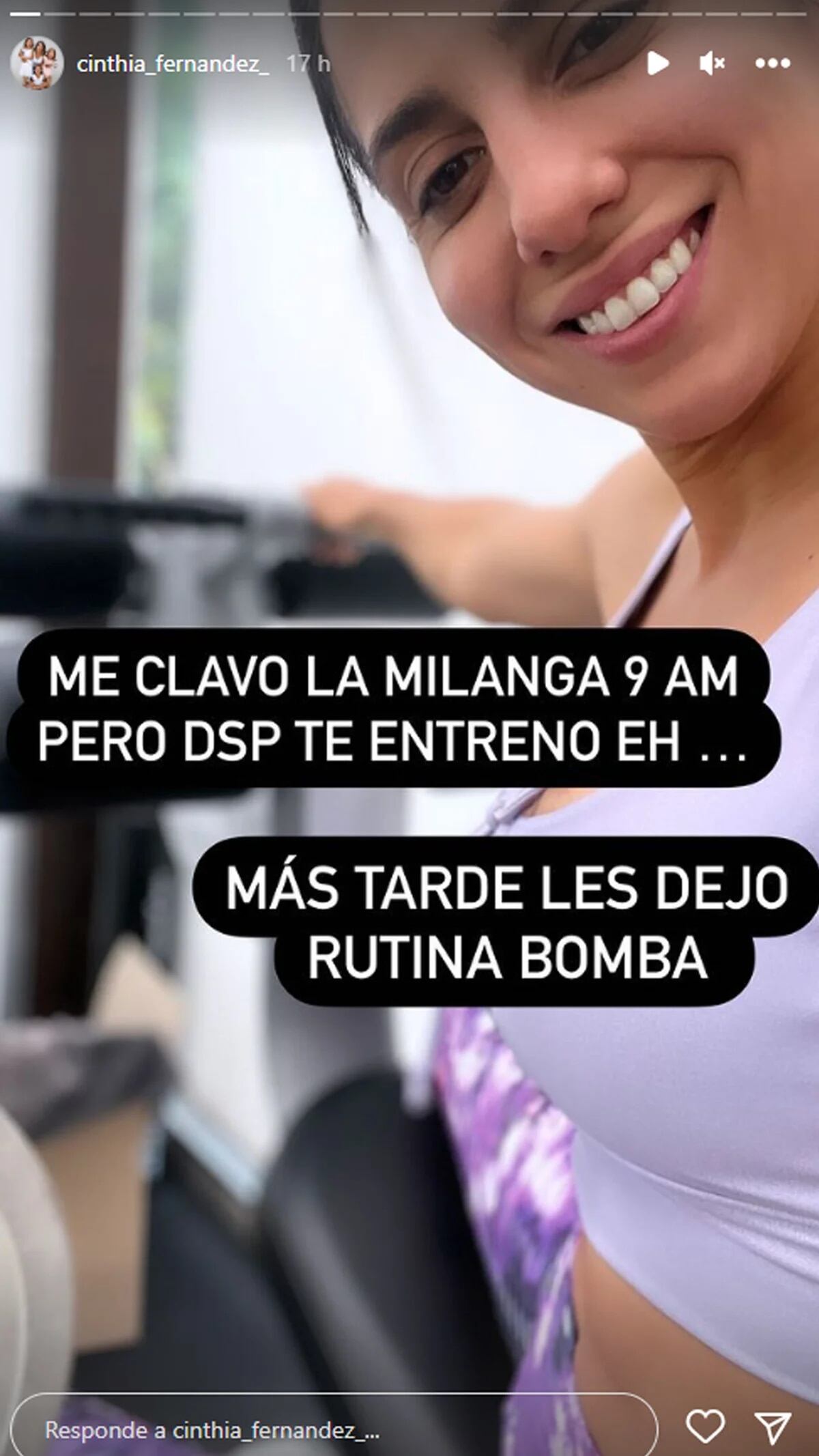 Cinthia Fernández contó que desayunó milanesas.